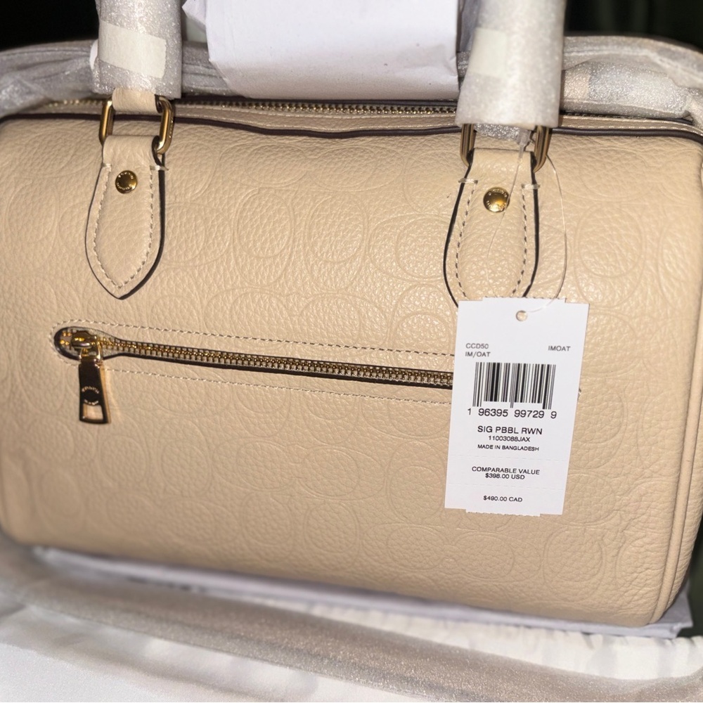 Brand New Coach Rowan Satchel Bag In Signature Leather - Picture 7 of 16